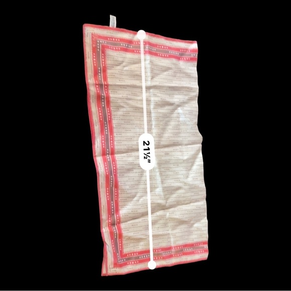 VINTAGE VERA NEUMANN  ACETATE PINK & GRAY DOTTED SQUARE SCARF - Picture 3 of 5